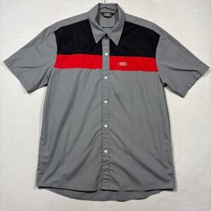 Audi Technician Shirt Mens Large Mechanic Uniform Automotive Short Sleeve
